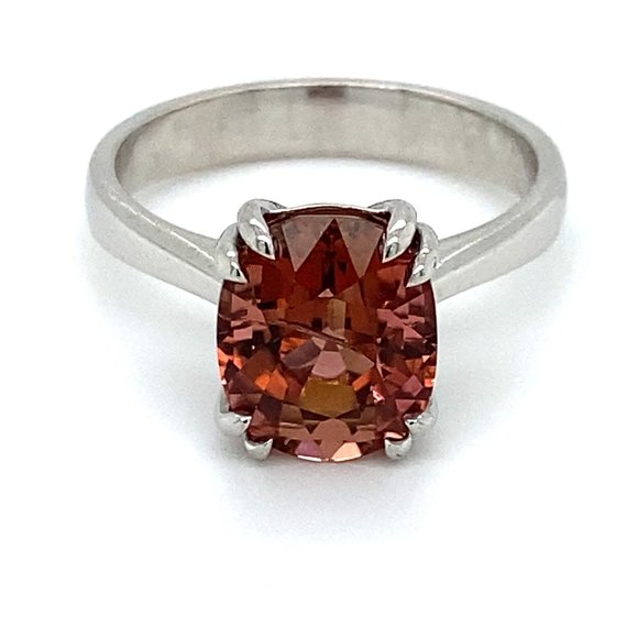 Rubellite 6.02ct Solid 14K White Gold Ring - Picture 1 of 6